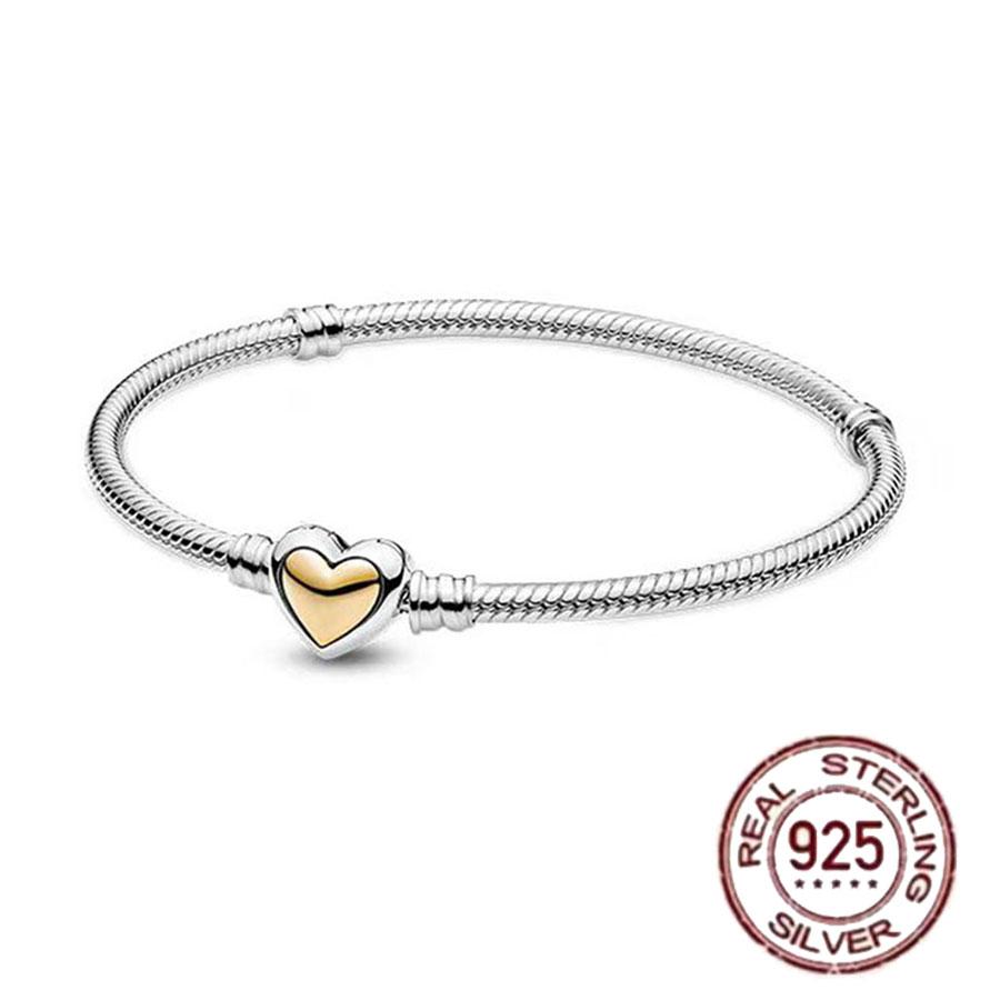 Best-selling 925 Sterling Silver Heart-shaped Crown Snake Bone Chain, Perfect for the Original DlY Bracelet! Ladies' Birthday Fa