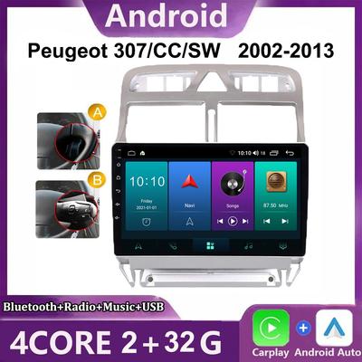 2 DIN Autoradio Android GPS Navigation Player Für Peugeot 307 307CC 307SW 2002-2013 Multimedia Stereo WiFi Video Carplay 2 + 32GB