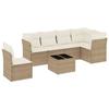VidaXL Salon de Jardin avec Coussins 7 pcs, Canapés de Terrasse, Ensemble de Meubles de Patio, Mobilier d'Extérieur, Beige 3217708