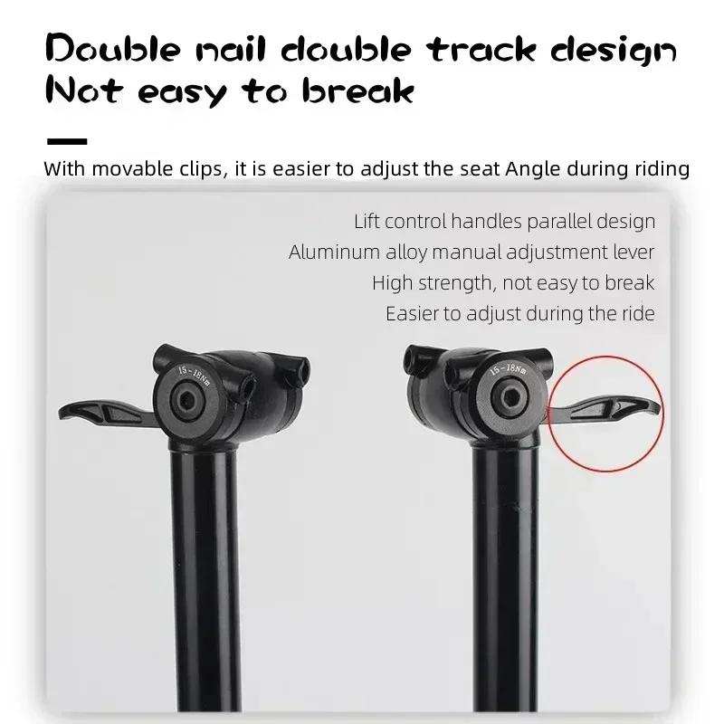 RIRO Bicycle Damping Seatpost 30.9mm 31.6mm Manual Control Bike Damping Seat Tube 140mm Travel Air Adjustment Bike Saddle Tube