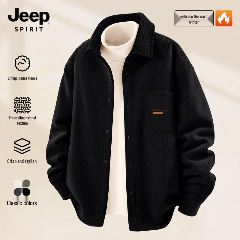 JEEP SPIRIT Men s Plush Corduroy Shirt Jacket L
