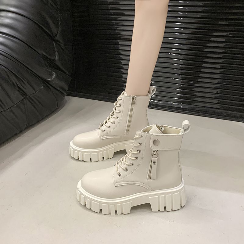 Thick-soled Martin boots for women's 2025 summer and autumn new love sweet and cool single boots fried street small high-heeled short boots