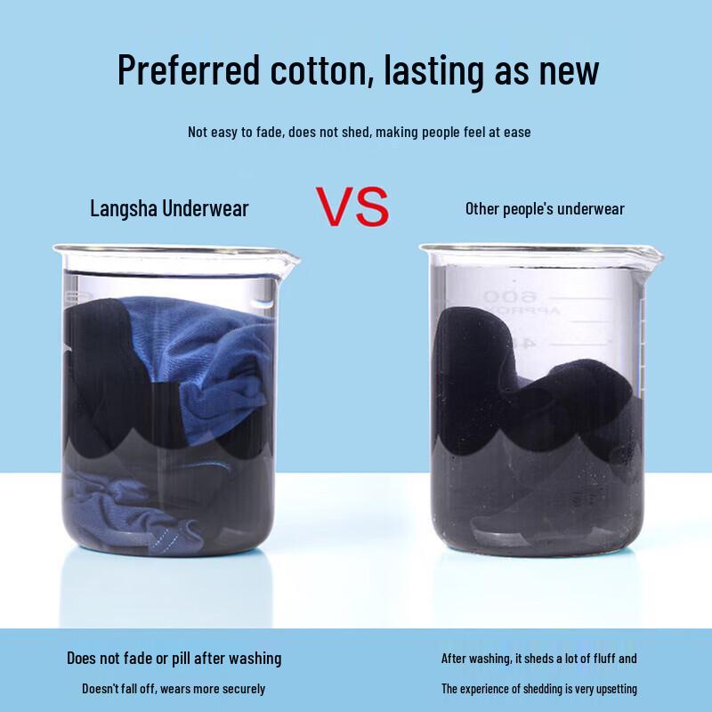 LangSha Men's 10A Antibacterial Cotton Briefs with Silk Crotch