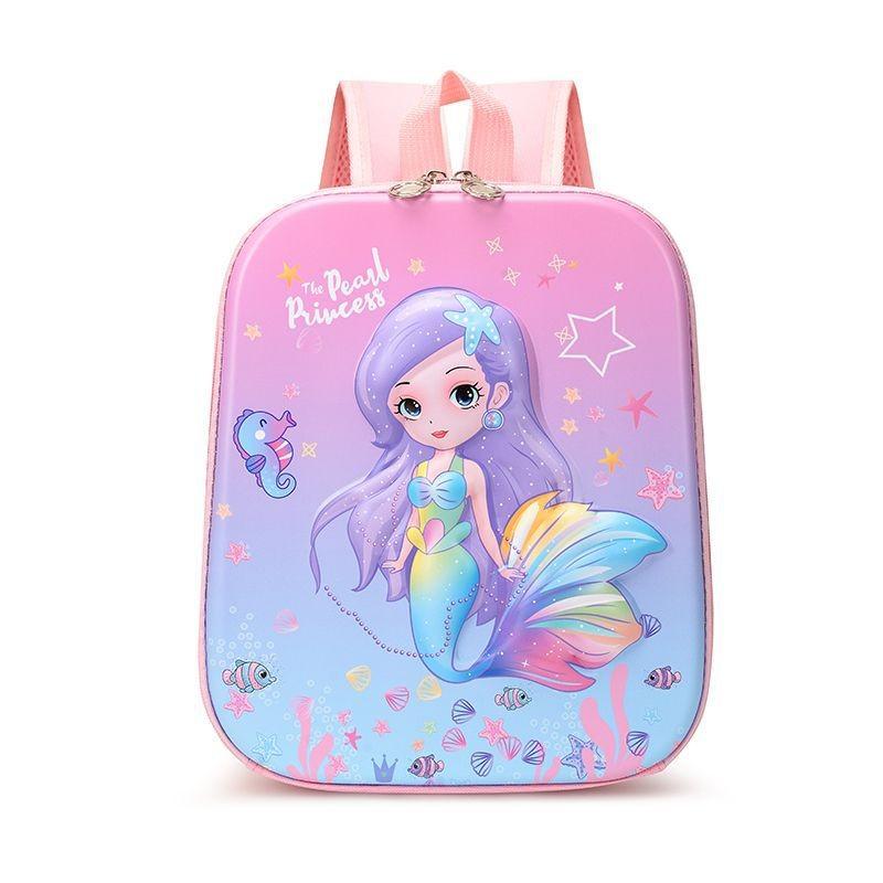 Elsa 3d Cartoon Hard Shell Double Shoulder Backpack Unicorn Schoolbag Waterproof