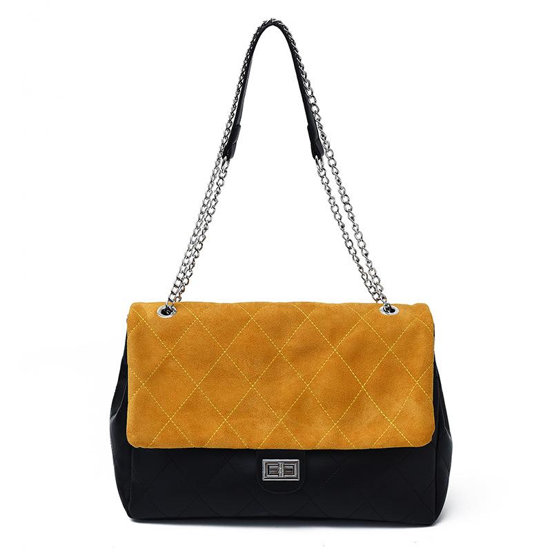 Rhombus chain bag women's large capacity 2025 new summer leisure niche design messenger bag commuter tote bag