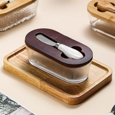 Glass Butter Box with Lid Spatula Large Capacity Butter Dish Easy To Clean Butter Container Butter Lover Essential Accessory