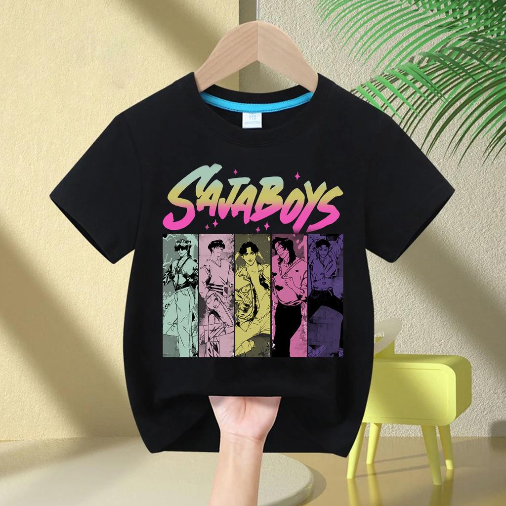 KPop Demon Hunters Kids T-shirt Movie Crew Neck Cartoon Boys Girls Tee Print Fashion Casual Tops Casual Baby Clothes