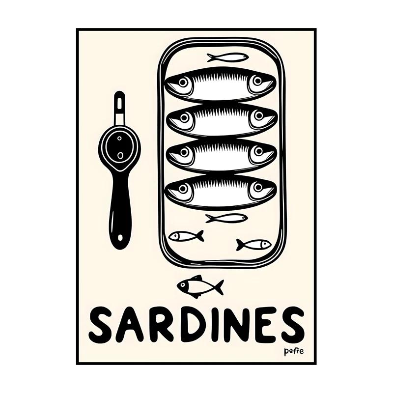 Sardinenbüchse Poster Modern Klassisch Druck Ausstellung Surrealismus Leinwandbild Wandkunst Bild für Zimmer Zuhause Küche Dekorat