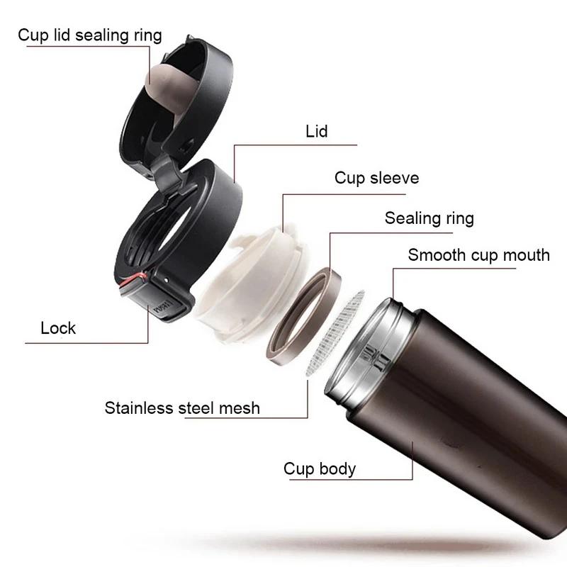 0.51L Thermal Mug Double Wall 304 Stainless Steel Coffee Cup Vacuum Flask Thermos Water Bottle Tea Coffee Leak-proof Thermos Mug