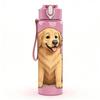 1PZ Stampa Busto Cane Golden Retriever 750ml Plastica Colorata Borraccia Sportiva Tappo Flip con Cannuccia Ermetico Per Sport Ufficio Uso Domestico