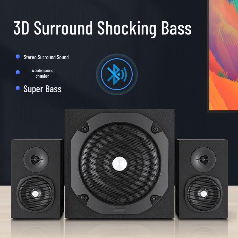 SAST SA-3508 2.1 Bluetooth Desktop Speakers with Subwoofer CN Plug (adapter Included)