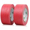 BOMEI PACK Construction Masking Tape, Red, 50mm Wide X 50m Long, General-Purpose Painter's Tape, 2 Rolls