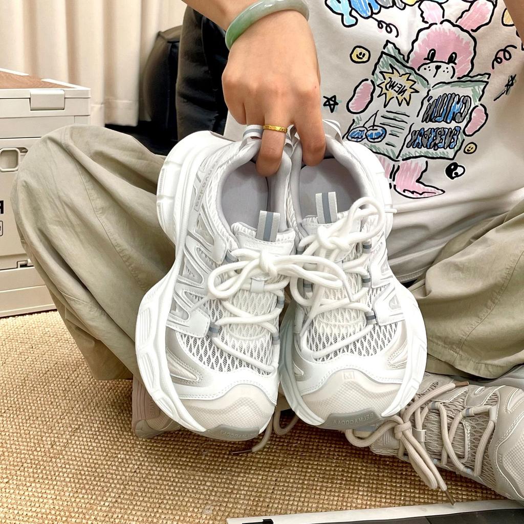 Big head platform dad shoes women's summer new mesh breathable kapibara lightweight running sports shoes