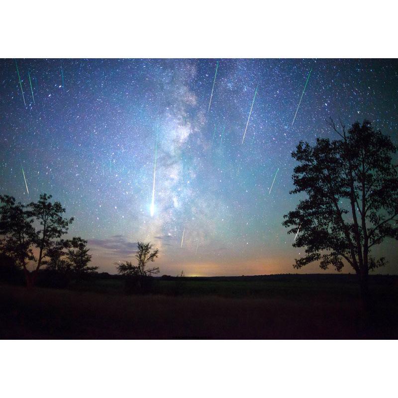

Perseid Meteor Shower Starry Sky Decorative Wall Art for Bedroom or Living Room Yellow Kraft Paper (No Glue) 30X42 cm