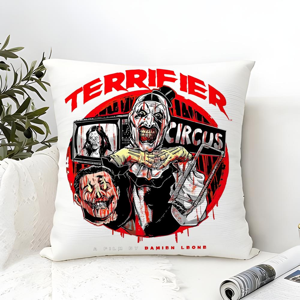 Pillow Case Cotton Linen Fabric Square Zipper Pillowcase Home Decorative Living Room Slasher Film T-Terrifier Horror Movies 2