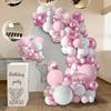 Macaron Pink Balloon Garland Arch Welcome Baby Shower Valentines Day Birthday Party Wedding Decoration Anniversaire Latex
