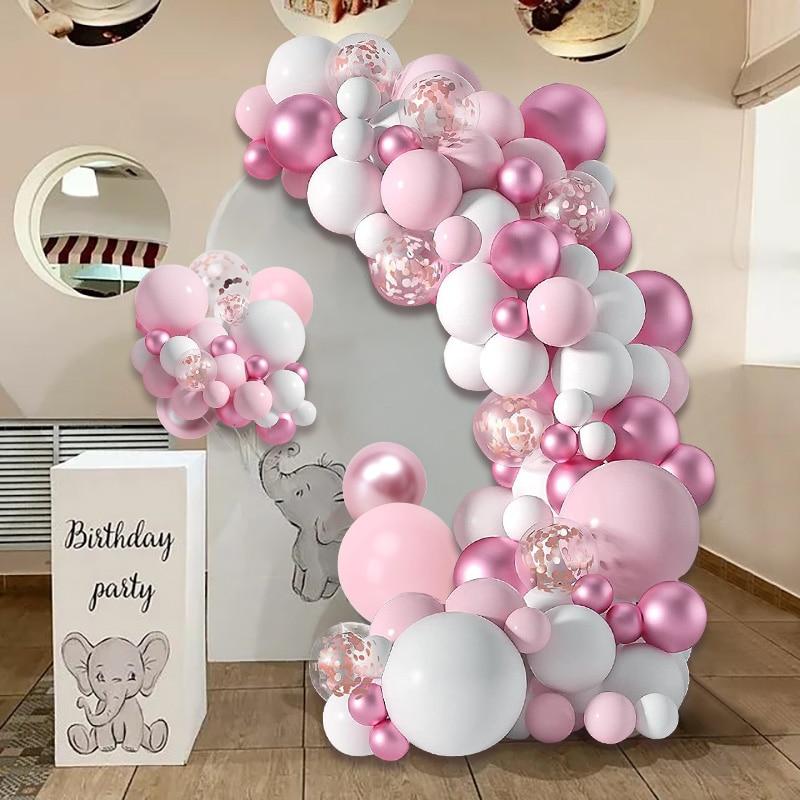 Macaron Pink Balloon Garland Arch Welcome Baby Shower Valentines Day Birthday Party Wedding Decoration Anniversaire Latex