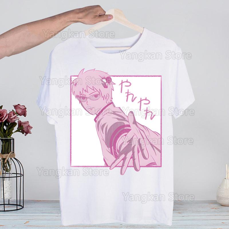 

Аниме Saiki Kusuo No Sai-nan Saiki Новинка Забавная Винтажная Футболка с Круглым Вырезом для Мужчин Юмор Топ Футболка Юмор Уличная Одежда S