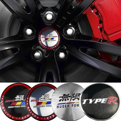 4Pcs Mugen Car Wheel Center Emblem Stickers Hub Badge for Honda Mugen Power Typer Accord CRV Civic City Odyssey HRV Insight Elysion