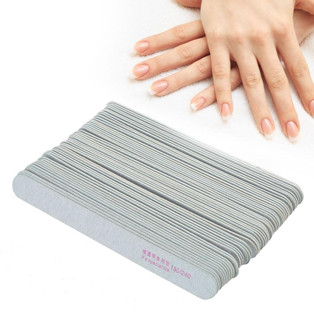 50pcs Nail Files Double Sided 180240 Grit Nail Buffering Files for Home Nail Salon