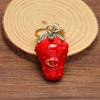 Cute Fruit Red Strawberry Pendant Keychain Suitable For Keyring Backpack Car Pendant Decoration Jewelry Accessories Holiday Gift
