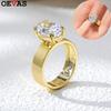 OEVAS 4.5CT 8X12MM Oval Moissanite Rings for Women S925 Silver Sparkling Wedding Ring Party Fine Jewelry Gift