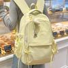 Schoolbag Japanese Style Light Solid Color Backpack Outdoor Travel Large Capacity Backpack Casual Versatile College Student Commuting Schoolbag