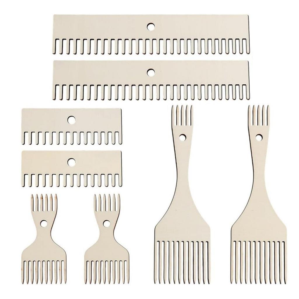 8Pcs Wooden Weaving Tool For Yarn Projects And Fiber Art Creations