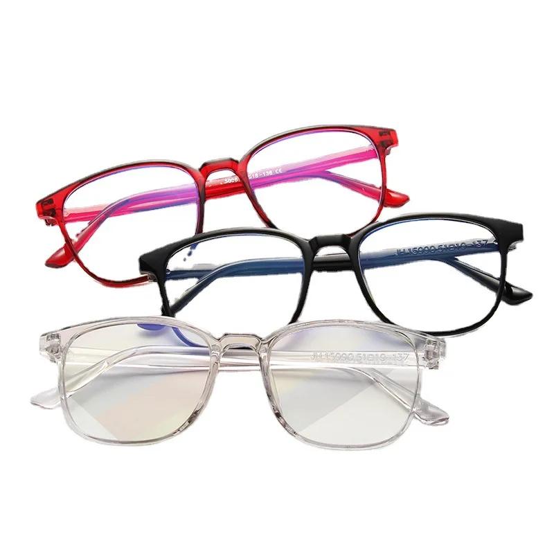 Frame Women Anti-blue Light Transparent Clear Pink Plastic Plain Glasses Retro Mens Glasses Frame Fashion Computer Eyeglasses