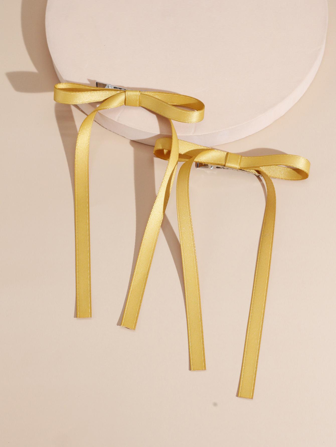 

Lystrfac Fashion 2Pcs/Lot Fabric Hair Bow Hairpin for Women Girls Ribbon Hair clip Bow Top Clip Female Hair Accessories