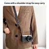 Camera Half Case PU Leather Anti-Scratch Camera Carry Case with Shoulder Strap Compatible with Fujifilm X-M5 Black