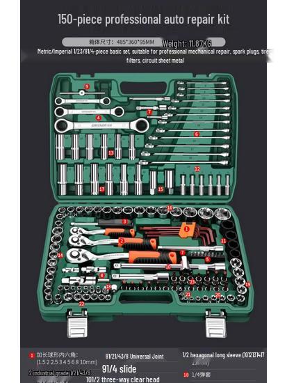 Quick Ratchet Socket Wrench Set for Car and Motorcycle Repair