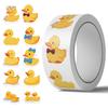 500PCS Cute Yellow Ducks Stickers Roll Rubber Yellow Ducks Sticker Cute Decorative Label Decals for Birthday Party Favor Bags