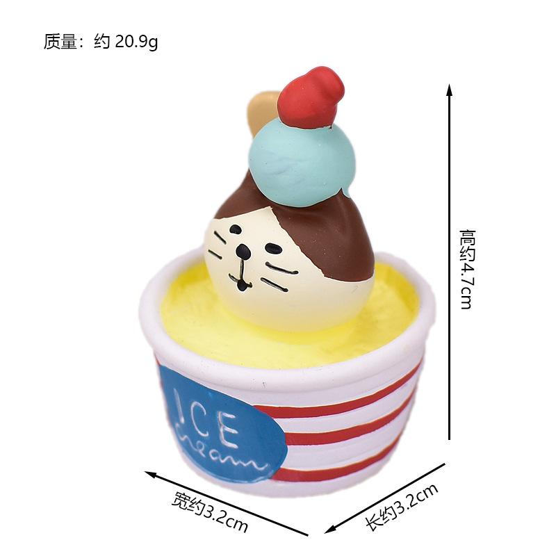Zakka Summer Ice Cream Truck Monster Chocolate Cool Mint Popsicle Cone Cat Cute Snow Monster Creative Miniature Scene Decoration