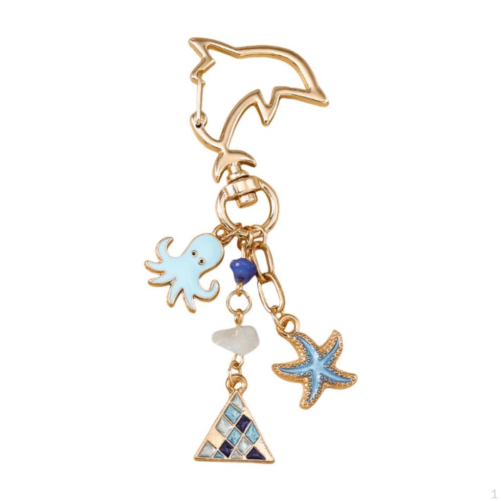 Beach Keychain Bag Pendant Creative Ornament Funny Unique Women Girls Car Keyring Key Chain for