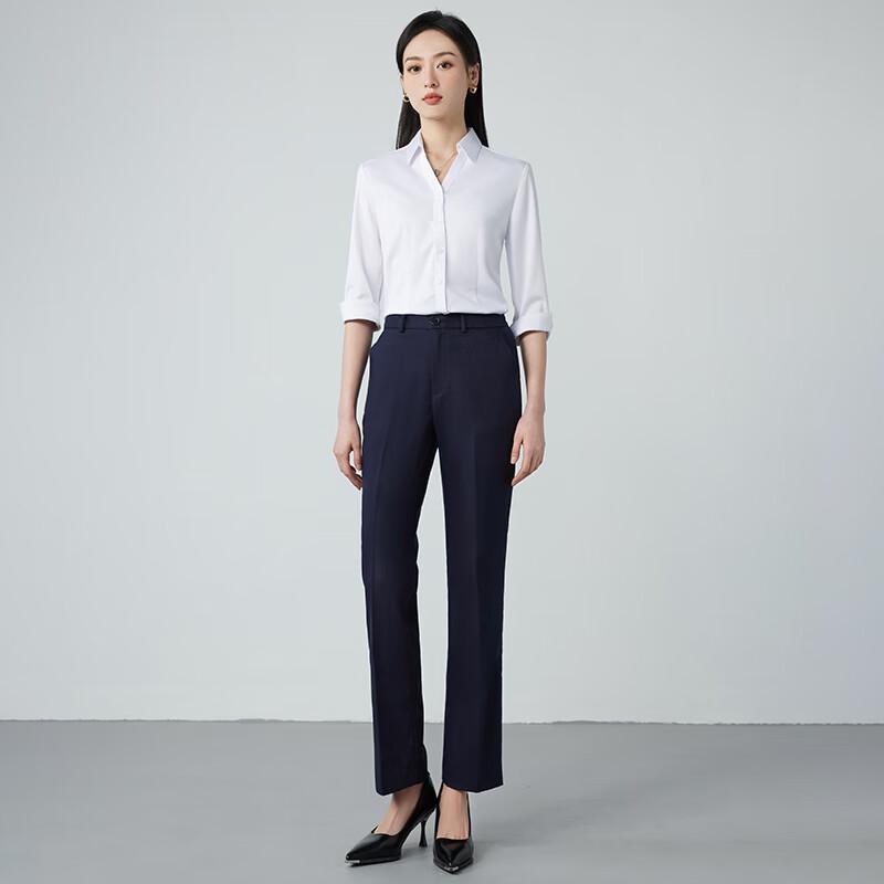 Treluoman Women's V-Neck 3/4 Sleeve Business Blouse