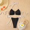 Women's All-Over Print Sexy Halter Tie Triangle Bikini Swimsuit
