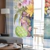 Easter Eggs Watercolor Flowers Tulle Curtains For Living Room Sheer Curtain For Bedroom Kitchen Blinds Voile Curtains