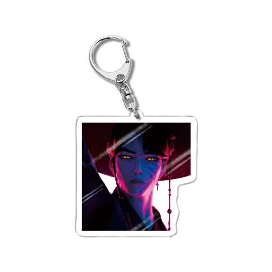 Korean Pop Cartoon Charm Acrylic Anime Character Boy Tiger Keychain Charm Cute Bag Backpack Charm Collectible Gift for Fans