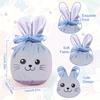 Easter Bunny Drawstring Gift Bags with Bunny Ears for Kids Holiday Party Favor Easter Rabbit Gift Bags and Holiday Decorations