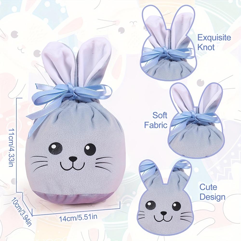 Easter Bunny Drawstring Gift Bags with Bunny Ears for Kids Holiday Party Favor Easter Rabbit Gift Bags and Holiday Decorations