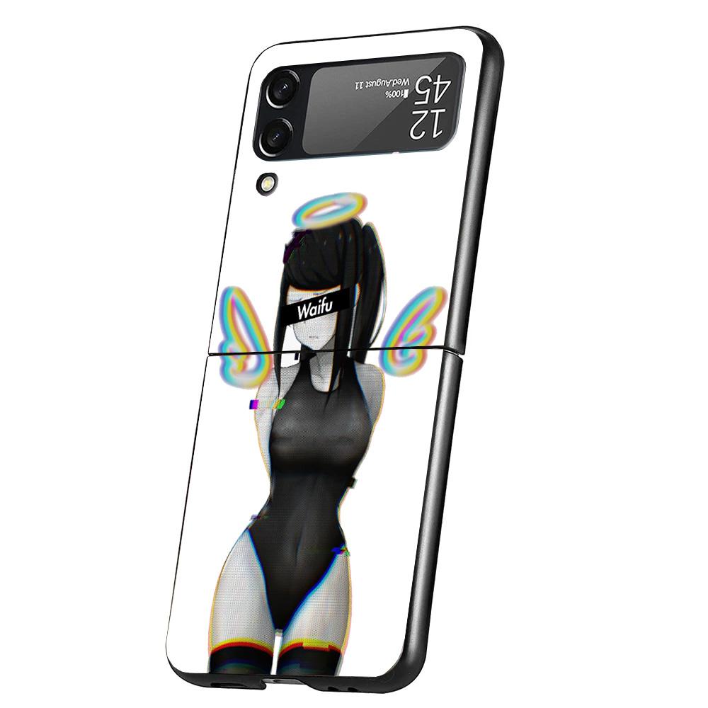 

Sugoi Senpai Anime Waifu Sexy Girl Cover Phone Case For Samsung Galaxy Z Flip 7 6 5 4 3 5G Flip7 Flip6 Flip5 Flip4 Flip3 Black F Samsung Z Flip 3