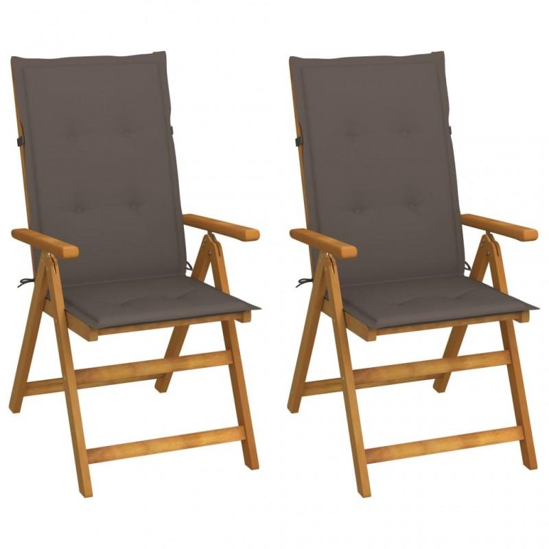 Day and Night - Day and Night Reclining Garden Chairs 2 Pcs Solid Acacia Wood Cushions