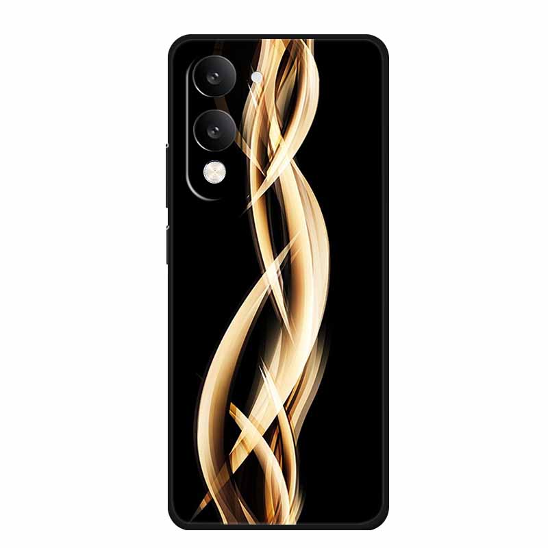 For Vivo Y29T Y29s Case Y 29 T S Coque Flowers Black Silicone Soft Back Cover For Vivo Y19s GT 5G iQOO Z10 Lite Phone Case Funda