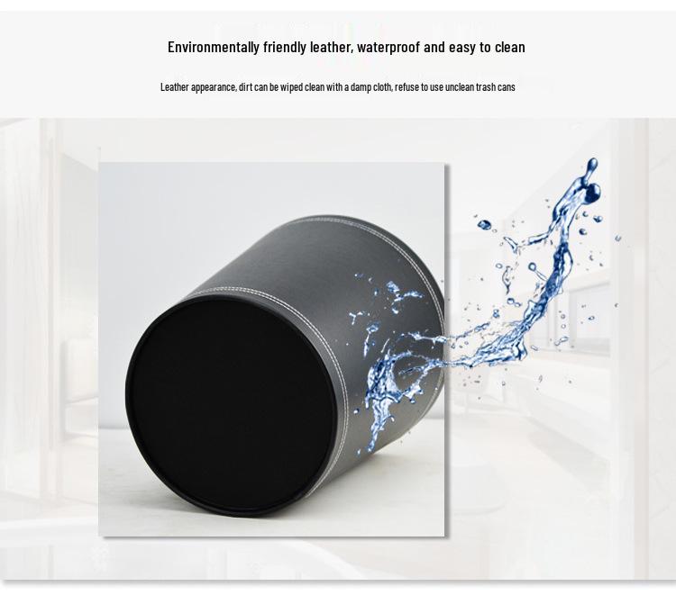 Creative Leather Trash Can with Custom Options for Home and Hotel Use