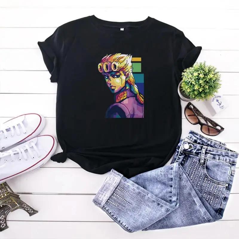 JoJo Bizarre Adventure Anime T Shirt Harajuku Women Men Casual Vintage Streetwear Short Sleeve  T Shirt Unisex