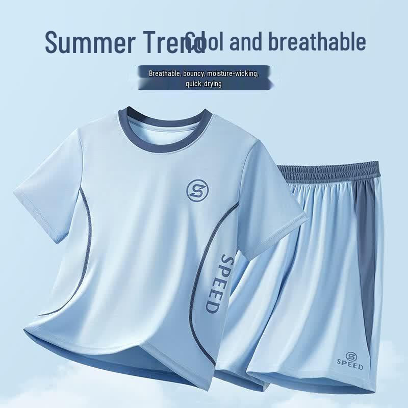 Yalu Kids Ice Silk Short Sleeve Sportswear Set