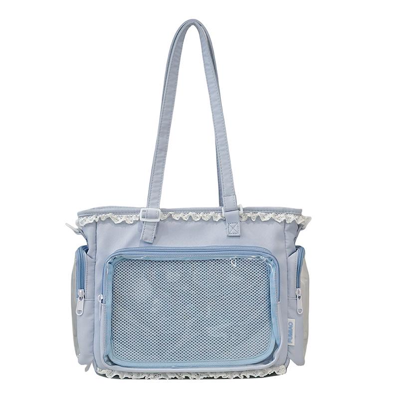 Kawaii Bowknot Itabag Tote - Sweet JK Girl Anime Transparent Badge Carrier