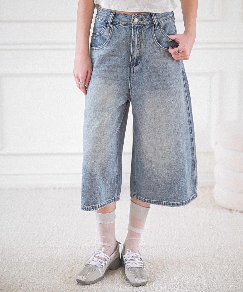 KOOLKITTEN Baggy Washed Wide Denim Pants 2 Colors