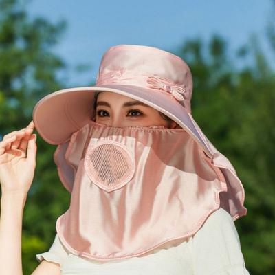 Wide Brim Sunshade Sun Hat Lightweight Breathable Women Picking Tea Hat Face Cover UV Protection Neck Flap Hat Summer Season